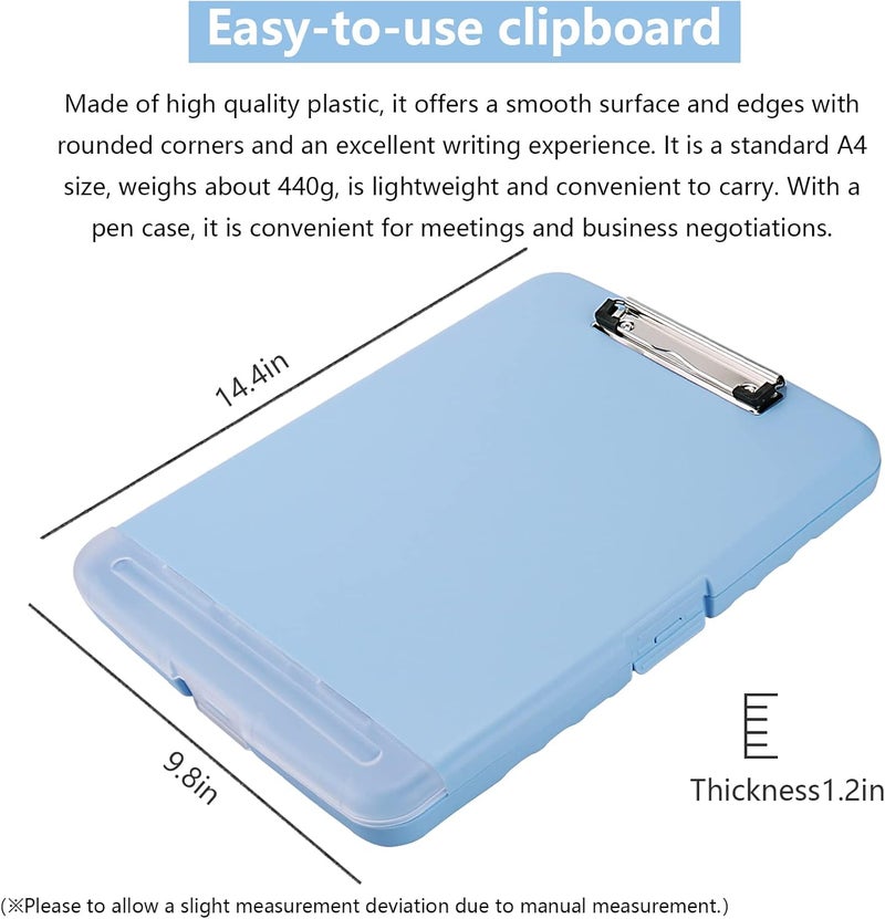 SFLHHDM Clipboard with Pen Holder, Legal Size Nursing Clipboard with Storage, Plastic Clip Board for Writing, Lightweight Cute Clipboards Storage with Low Profile Clip for Work, Office - Image 4